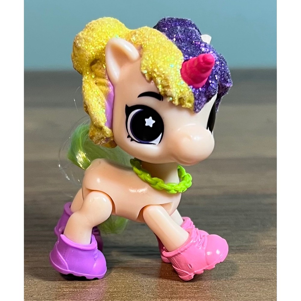 Zuru 5 Surprise Unicorn Squad Series 4 Glitter Pony Figure Pink Purple Yellow